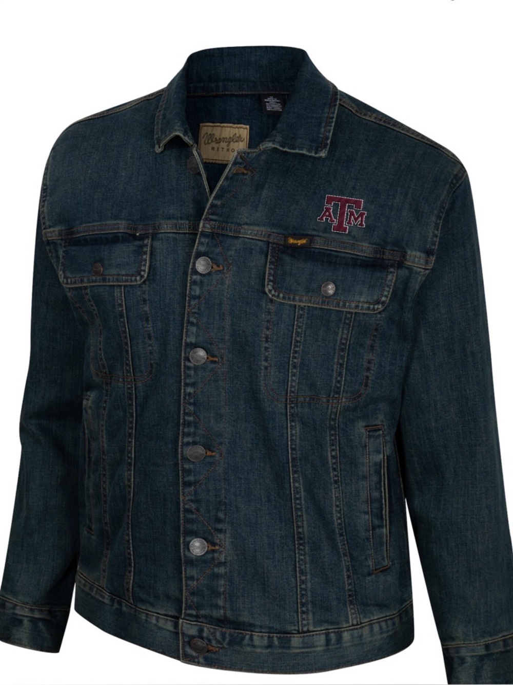 Wrangler Texas A&M Men's Blue Denim Jacket XL NWT Jean jacket